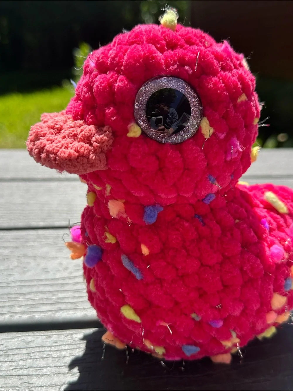 Bright Pink Plush Bird Chew Toy for Birds